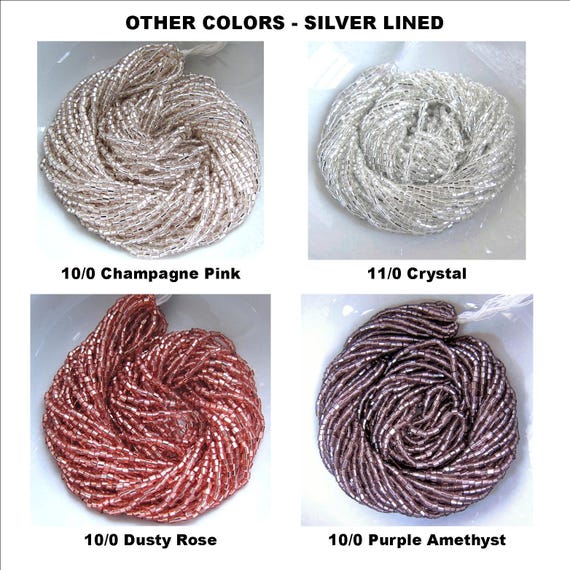 40g 100 2 Cut Crystal Silver Lined - Hank 6 Strands Options. 20g Czech Seed Beads 2.1 mm Hex Glass