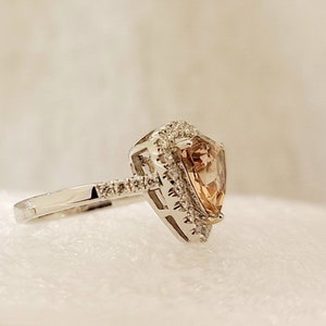 18k white gold morganite and diamond ring image 8
