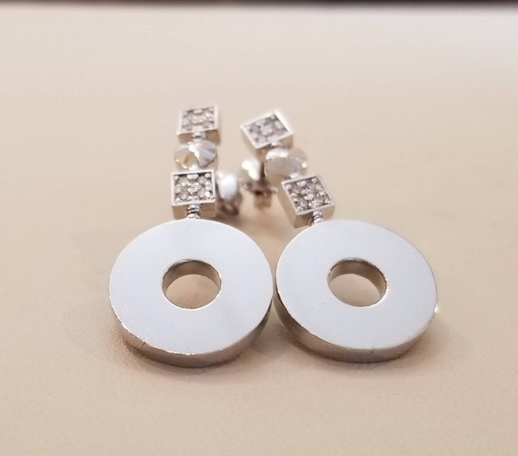 14 kt White gold modern style earrings - image 1