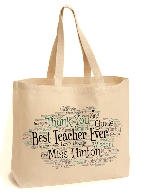 Best Teacher Personnalisé Word Sac dart Sac fourre-tout Sac à