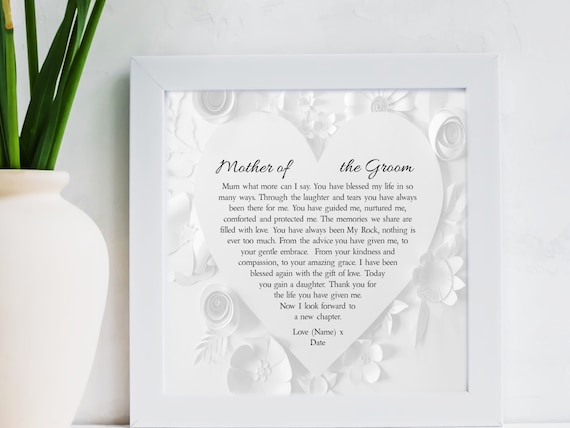 photo Poem For My Mum On My Wedding Day mother of the groom poem on my wedding day framed verse from etsy