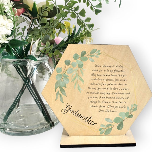 Godmother Personalised Poem Plaque | Gift from God Daughter | Gift from Godson | Gift for Godmother