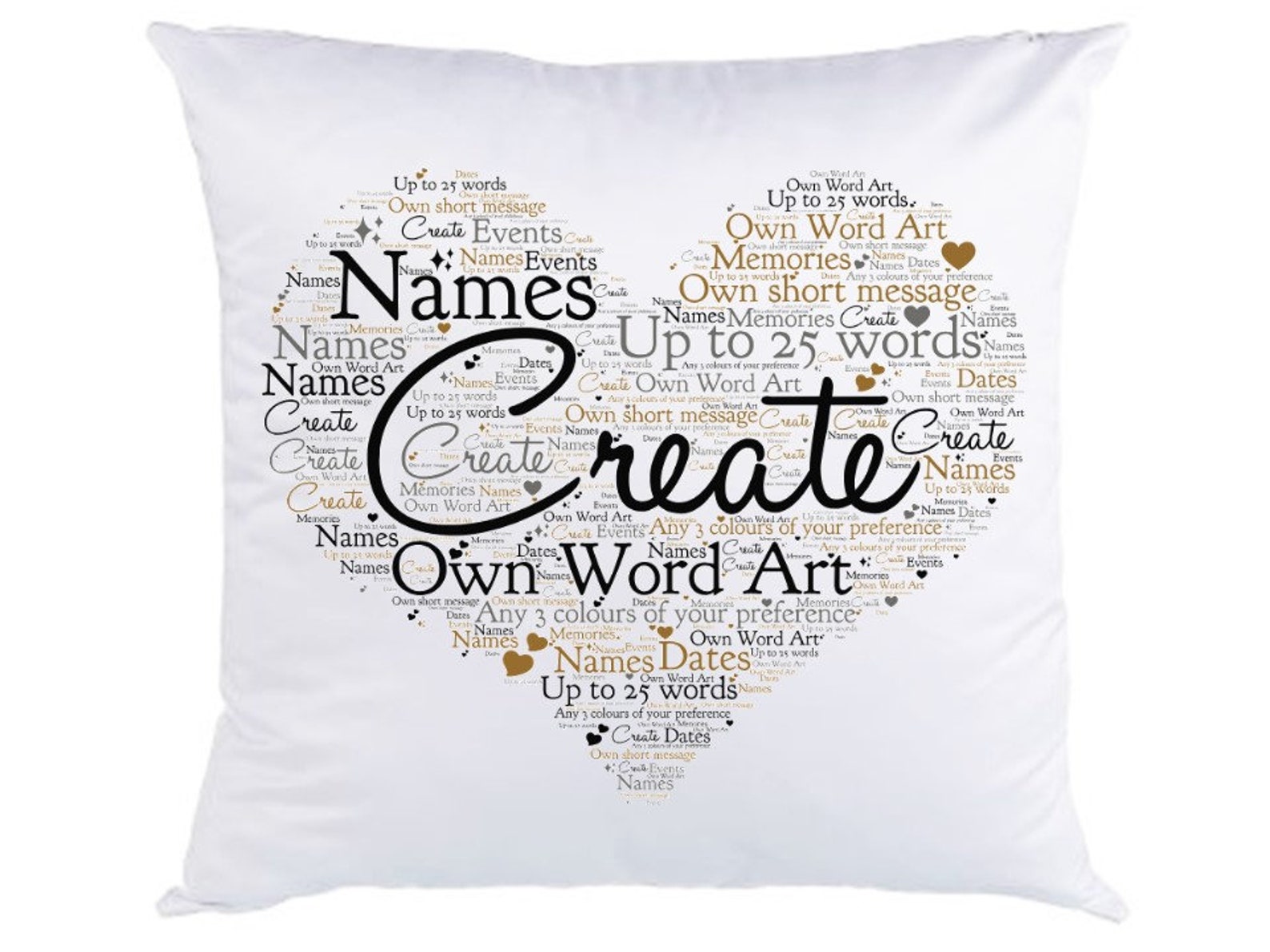 Personalised Word Art Cushion Word Art Print Personalised Etsy UK