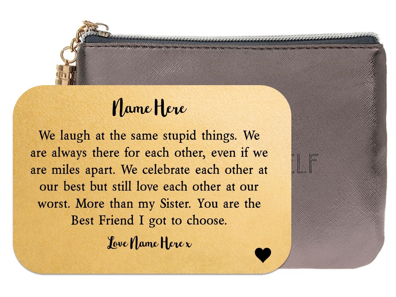 Engraved Wallet Insert,little Sister Take This With You Everywhere You Go To Remember,gifts For Little Sister Love Card Birthday Gifts
