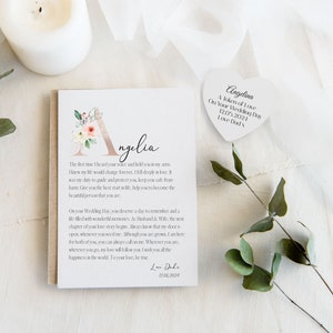 fille le jour de votre mariage poème et jeton coeur | Lettre de mariage | Citation de mariage | Des parents du marié | Jeunes mariés | Les mariés