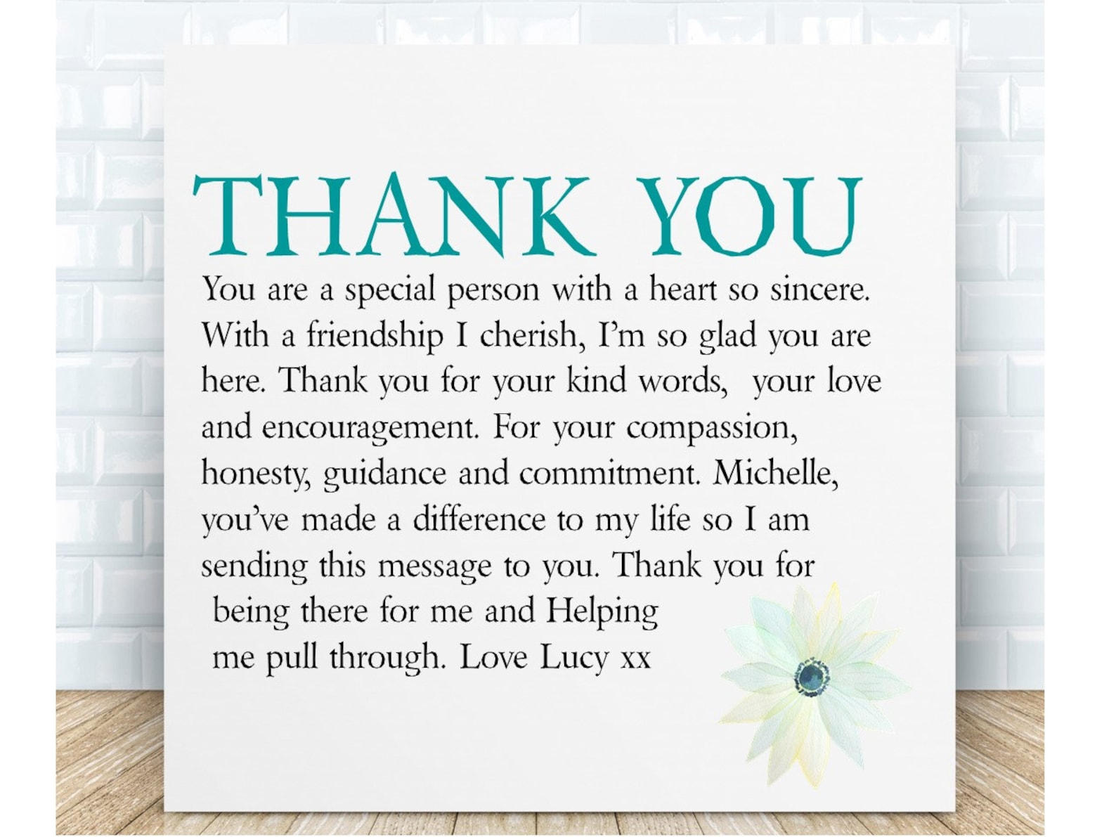 Friend Thank You Poem Ceramic Plaque Personalised T T Etsy