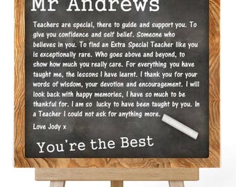 Teacher Poem Wooden Plaque Easel Stand Teacher Quote Thank You Gift  Head Teacher Teaching Assistant Gift  | End of Term | End of School