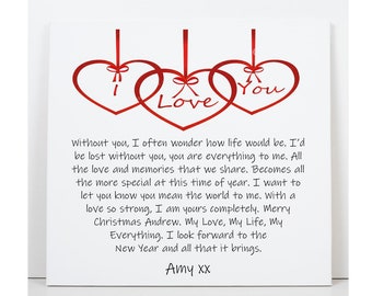 Personalised Love Christmas Card Christmas Love Poem | For Him | For Her | Husband | Wife | Girlfriend | Boyfriend | Fiance | Fiancee