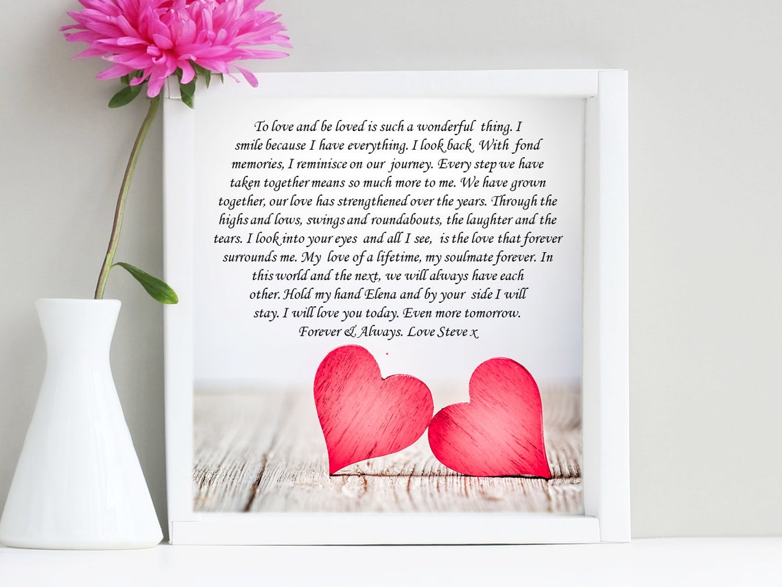 Forever & Always Love Poem Personalised Frame Husband Wife | Etsy