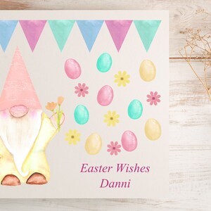 Pâques personnalisé carte de vœux Gnome Design Modern Easter Card Easter Greetings Friends | Famille