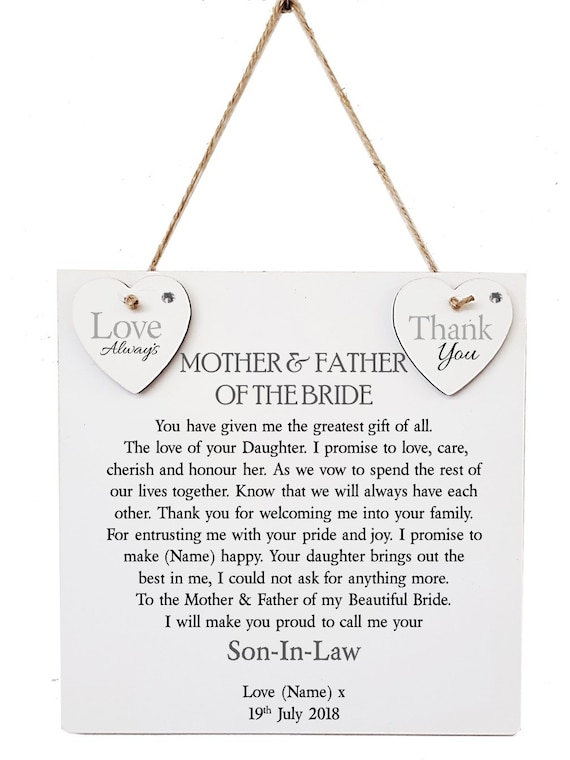 mother of the bride plaque