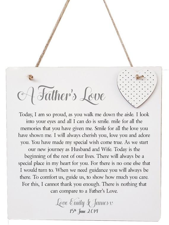 DAD POEM GIFT FRIDGE MAGNET father of the bride groom from daughter son wedding