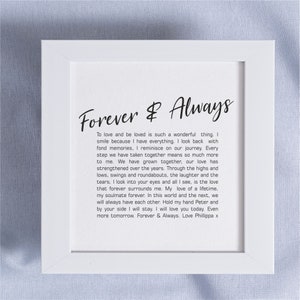 Forever & Always Personnalisé Monté Poème Poème Carte Mari Femme Petit Ami Petite Amie | Saint-Valentin | Anniversaire | Anniversaire