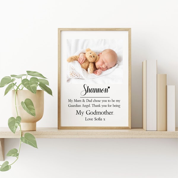 Godparent Personalised Framed Photo and Poem Print | Godmother | Godfather |  Birthday | Christmas