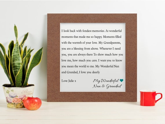 Regalos Personalizados Grandad Abuelo él Cumpleaños Enmarcado mejor nieta