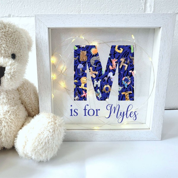 Children's LED Light Up Box | Name Sign | Custom Name | Bedroom Decor | Kids bedroom Frame | Bedroom Lamp