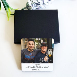 Jeton du jour du mariage FRÈRE | Réservez la date | Soyez mon témoin | Plaque | De la mariée | Marié