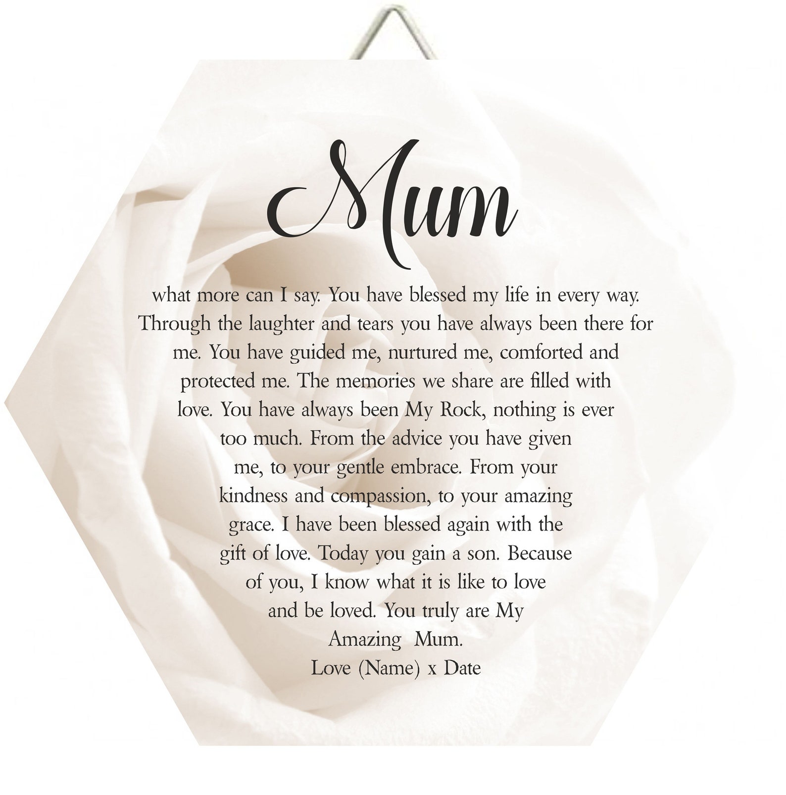 Mother of the Bride Wedding Poem Personalised Plaque Mother of | Etsy