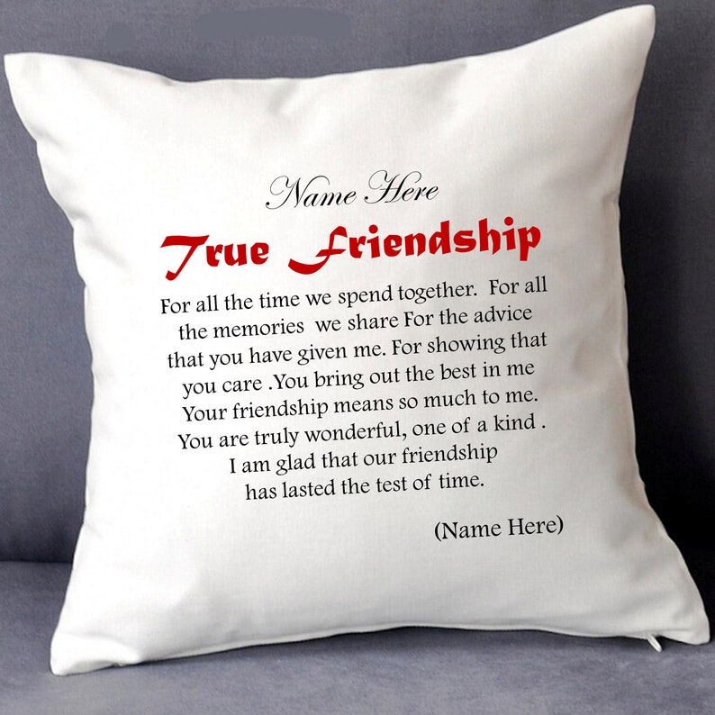 Friend Cushion Personalised Gift for Friend Friendship Gift Etsy
