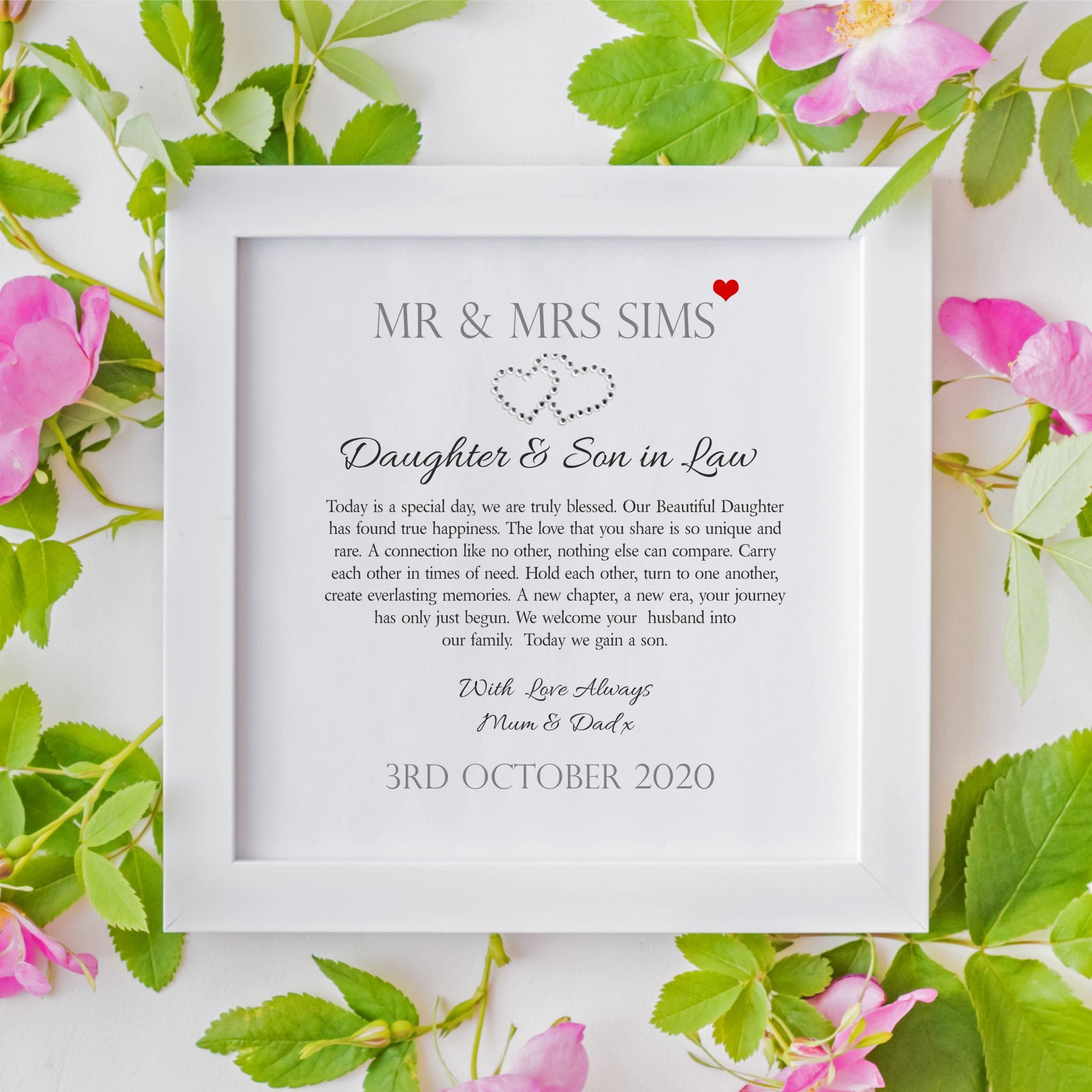 Daughter & Son In Law On Your Wedding Day Personalised - Etsy