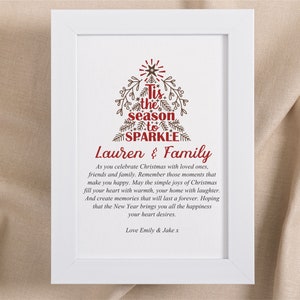 SPARKLE Christmas  Card | Mounted Christmas Poem Card | Personalised Chistmas Card | Family Christmas Card | Friendship Christmas Card