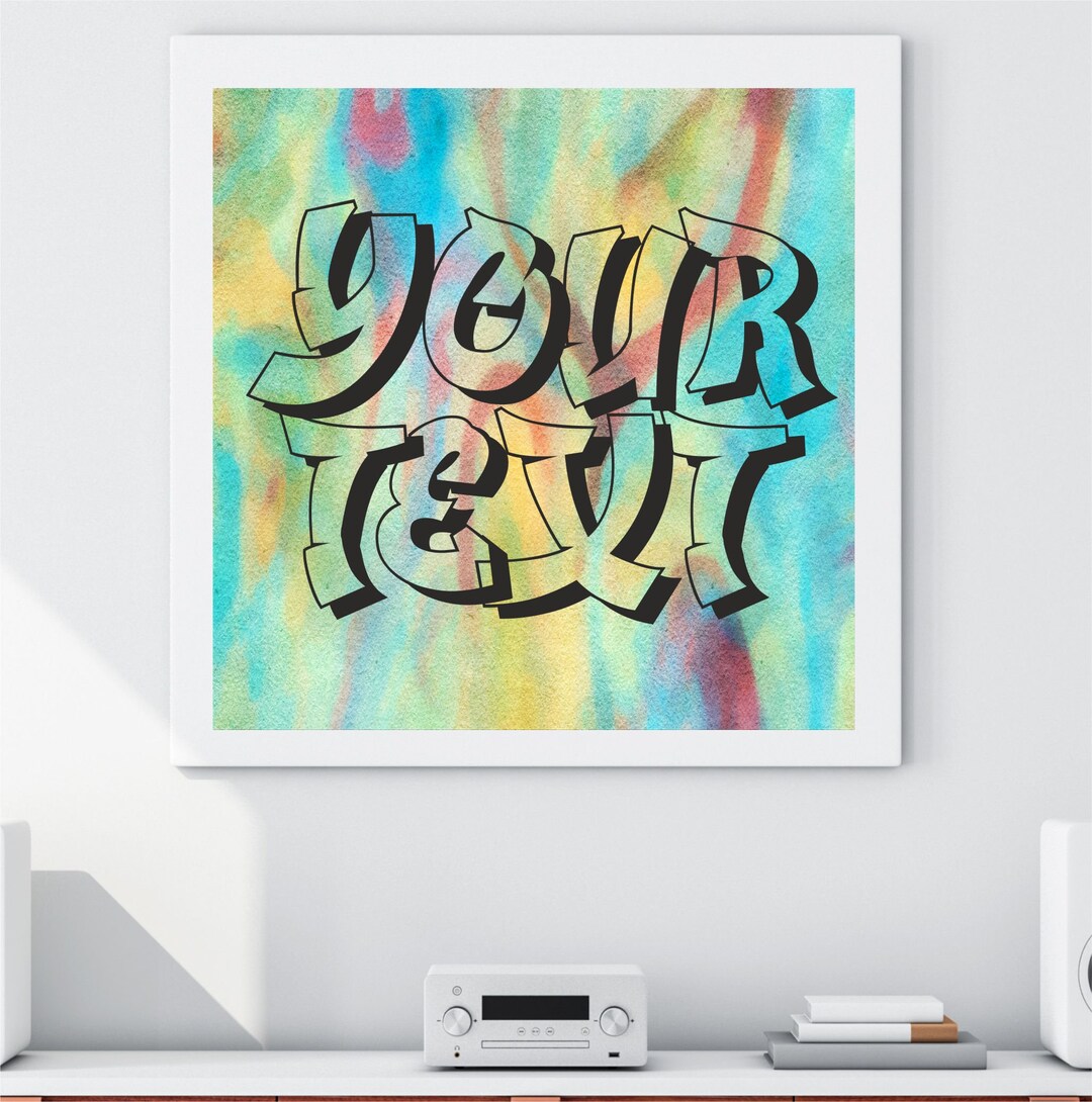 Personalised Graffiti Metal Wall Art Own Text Bedroom Etsy