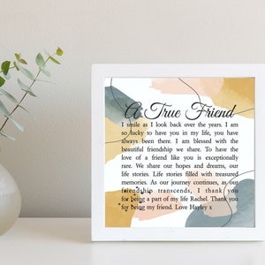 Friendship Poem Gift for Friend Special Friend Poem Personalised Frame | Friend Birthday Gift | Friend Christmas Gift | Bestie Gift