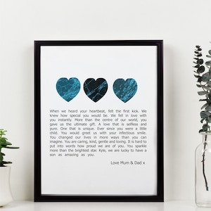 AMAZING SON Personalised Poem Print | Framed | Unframed Son Poem | Wall Art | Gift for Son | Birthday | Wedding | Christmas