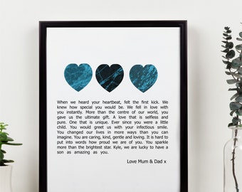 AMAZING SON Personalised Poem Print | Framed | Unframed Son Poem | Wall Art | Gift for Son | Birthday | Wedding | Christmas