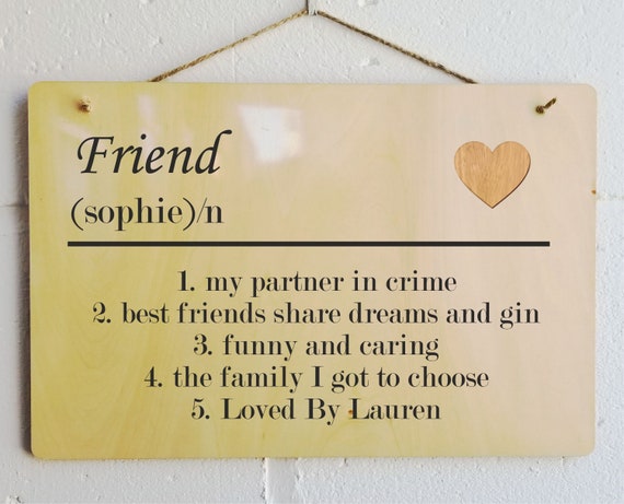 Wooden Friendhip Heart Framed Plaque Personalisable Gift Wooden Friendhip Heart Framed Plaque Personalisable Gift