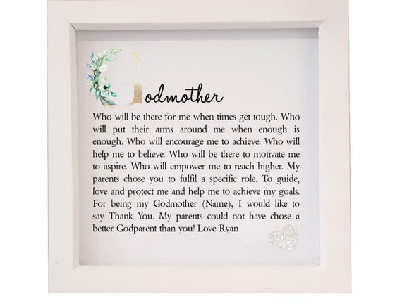 Details about   Personalised Birthday Godfather Gifts Christening Framed Card Present Hand Poem 