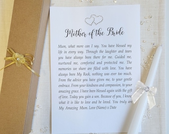 Mum On My Wedding Day Personalised Scroll | Mother of the Bride | Mother of the Groom | from Bride and Groom | Bridal Party Gifts