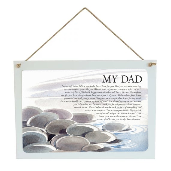 Poeme De Papa Personnalise Papa Verset Plaque De Bois Etsy