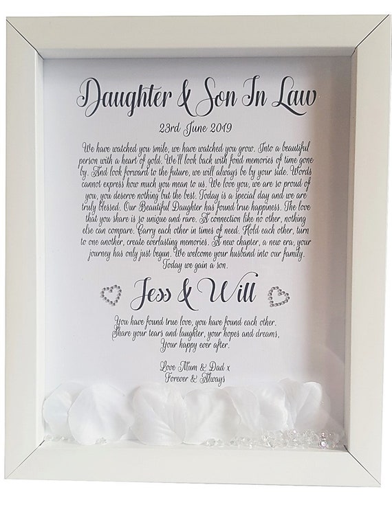 Daughter \u0026 Son in Law Box Framed Poem 