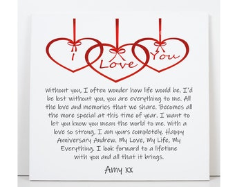 Personalised I Love You Card | Anniversary Card | Valentine's Day | Birthday | for Husband | for Wife