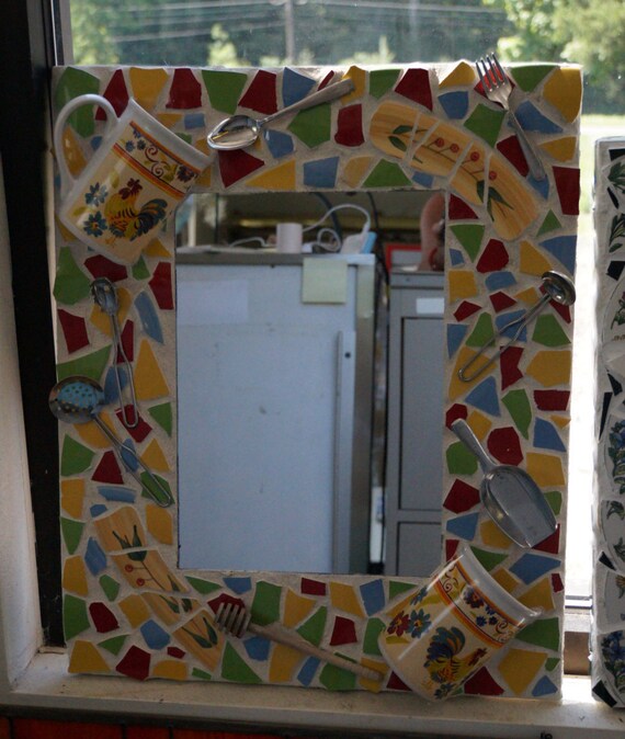 Hand Made Broken China Mosaic Mirror - Mosaic Mirror Rectangular Tall Hand Made Broken China Mosaic Mirror - Mosaic Mirror Rectangular Tall