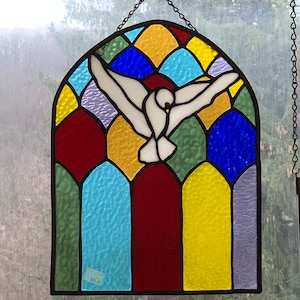 Stained Glass with Dove Panel