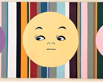 Babyface: Pop Art Acrylic Painting On Board