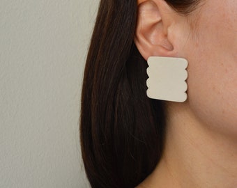 Ceramic earrings - Scallops