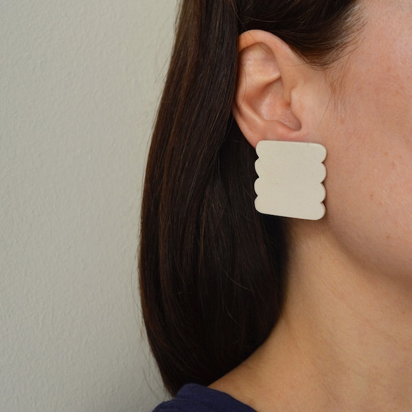 Ceramic earrings - Scallops
