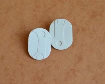 Oval ceramic earrings