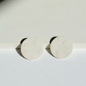 Ceramic earrings Embossed shapes image 2