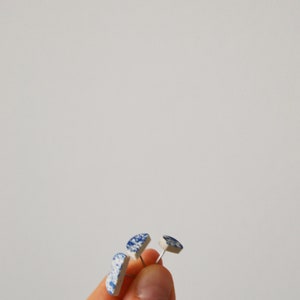 speckled blue ceramic earrings image 3
