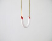 White and red minimal necklace