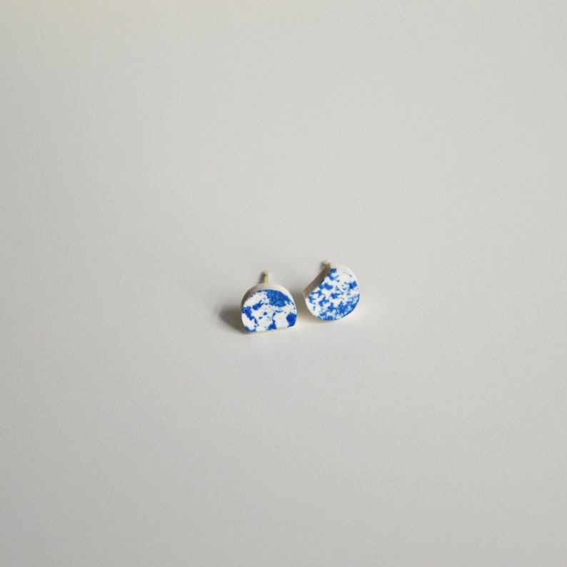 speckled blue ceramic earrings image 6