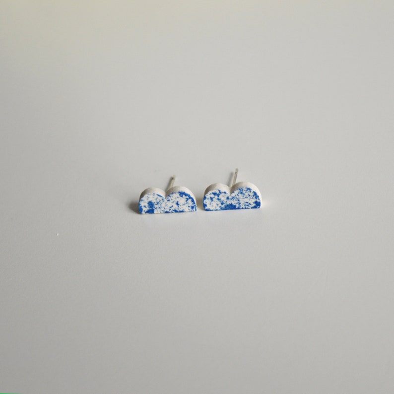 speckled blue ceramic earrings image 5