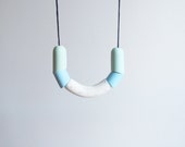 Mint, pastel blue & white necklace