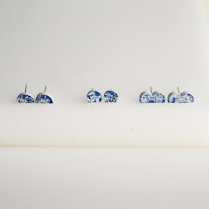 speckled blue ceramic earrings image 2