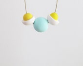 Mint,white and yellow necklace