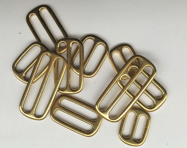 Pure cupper brass Slider Tri Glide Adjust buckle Hardware Bags garment Leathercraft inside diameter 13mm 16mm 20mm 25mm 32mm 38mm 50mm 2pcs